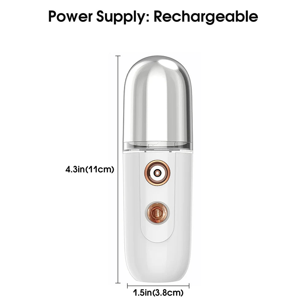Mini Facial Steamer Nano Spray Moisturizing Vaporizer Face Mist Cold